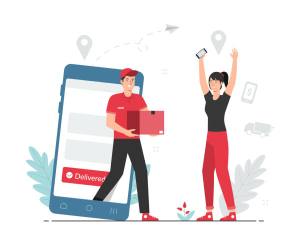 Inicio delivery concept with people character in flat design style